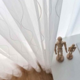 Cortina Transparente Moderna E Simples Feita Sob Medida, Tecido Jacquard Geométrico Para Sala De Estar E Estudo