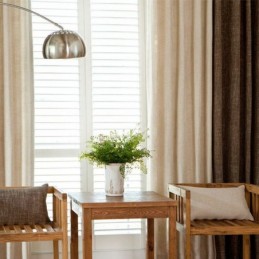 Cortina Estilo Pastoral Europeia Feita Sob Medida, Cortinas De Cor Sólida Com Costura Grossa