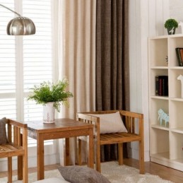 Cortina Estilo Pastoral Europeia Feita Sob Medida, Cortinas De Cor Sólida Com Costura Grossa