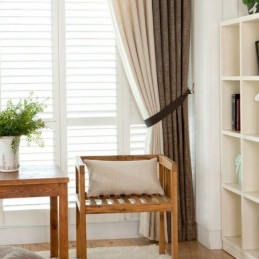Cortina Estilo Pastoral Europeia Feita Sob Medida, Cortinas De Cor Sólida Com Costura Grossa
