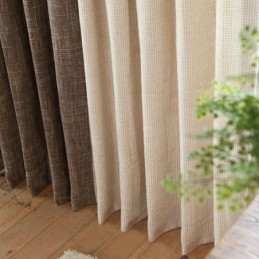 Cortina Estilo Pastoral Europeia Feita Sob Medida, Cortinas De Cor Sólida Com Costura Grossa