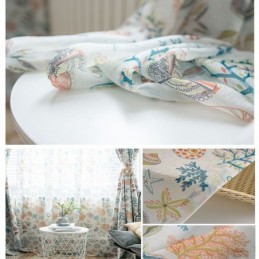 Cortina Transparente Americana Com Estampa De Conchas E Estrelas Do Mar, Feita Sob Medida, Tecido Para Quarto Infantil
