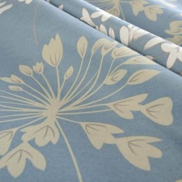Cortina Japonesa Simples Feita Sob Medida Com Estampa De Flores Azuis