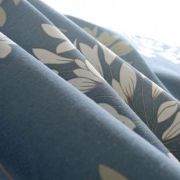 Cortina Japonesa Simples Feita Sob Medida Com Estampa De Flores Azuis