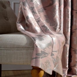 Cortina Rural Europeia Sob Medida, Tecido Blackout Para Quarto, Jacquard Rosa