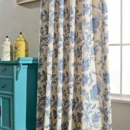Cortina Japonesa Simples Feita Sob Medida, Tecido Azul Para Estudo E Quarto