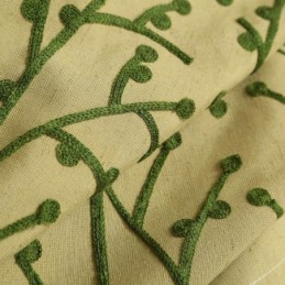 Cortina Antiga Americana Feita Sob Medida, Tecido De Algodão E Linho Com Bordado Amarelo E Proteção Ambiental