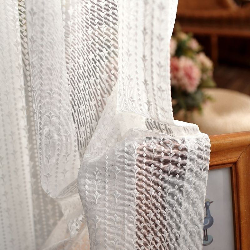 Cortinas De Tule Branco Para Sala De Estar, Cortina De Cor Sólida Sob Medida, Cortinas De Voile Transparente Para Quarto
