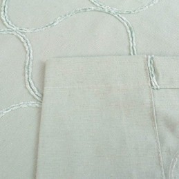 Cortina Japonesa Simples Feita Sob Medida, Tecido Protetor Ambiental Verde Com Bordado Geométrico