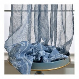 Cortina Japonesa Simples Transparente Feita Sob Medida, Tecido Azul Estampado Para Sala De Estar