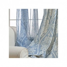Cortina Japonesa Simples Transparente Feita Sob Medida, Tecido Azul Estampado Para Sala De Estar