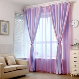 Cortinas Modernas De Jacquard Com Listras Coloridas Em Degradê Feitas Sob Medida Para Quarto De Menina