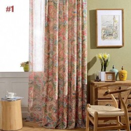Cortina Antiga Americana Feita Sob Medida, Tecido Para Quarto Com Estampa Floral Contrastante