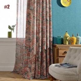 Cortina Antiga Americana Feita Sob Medida, Tecido Para Quarto Com Estampa Floral Contrastante
