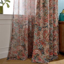 Cortina Antiga Americana Feita Sob Medida, Tecido Para Quarto Com Estampa Floral Contrastante