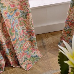 Cortina Antiga Americana Feita Sob Medida, Tecido Para Quarto Com Estampa Floral Contrastante
