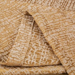 Cortina Estilo Abstrato Americano Feita Sob Medida Com Padrão Geométrico Marrom Chenille Tecido Blackout Jarquard