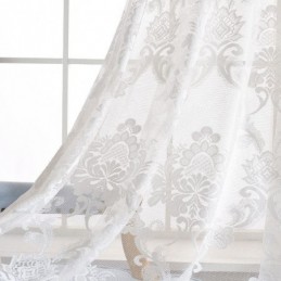 Cortina Simples E Clássica Feita Sob Medida, Tecido Jacquard Com Flores Europeias Para Sala De Estar E Quarto