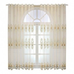 Cortinas De Tule Bordadas Transparentes Europeias Para Sala De Estar E Quarto