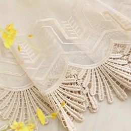 Cortina Transparente De Luxo Feita Sob Medida, Tule Bordado Para Sala De Estar E Quarto