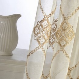 Cortinas Nórdicas Transparentes Com Padrão De Diamante Para Janela Para Sala De Estar E Quarto