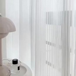 Cortinas Transparentes Listradas, Decoração Para Casa, Cortina De Tule Moderna, Feita Sob Medida, Para Sala De Estar