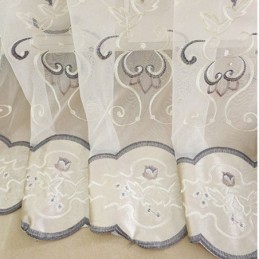 Cortinas Modernas De Tule Transparente Com Estampa Floral Para Sala De Estar E Quarto