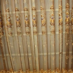 Cortinas Transparentes Modernas Com Tule Floral Para Sala De Estar