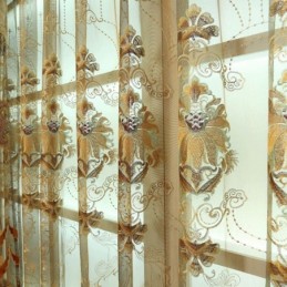 Cortinas Transparentes Modernas Com Tule Floral Para Sala De Estar