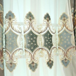 Cortinas Transparentes Bordadas Modernas De Tule Para Tratamento De Janelas Para Sala De Estar E Quarto