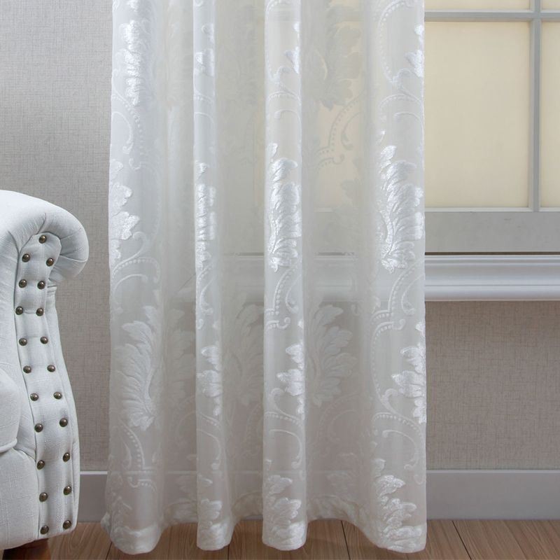 Cortina Transparente Floral Moderna Feita Sob Medida Para Sala De Estar E Quarto