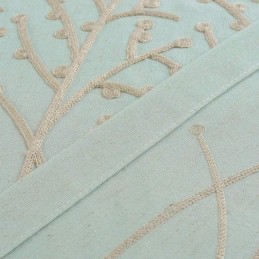 Cortina Americana Simples Feita Sob Medida, Tecido Respirável Com Bordado Verde