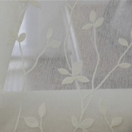 Cortinas De Voile Transparente Branco, Cortinas Decorativas Com Bordado De Videira Para Janela De Quarto