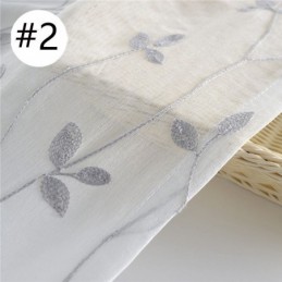 Cortinas De Voile Transparente Branco, Cortinas Decorativas Com Bordado De Videira Para Janela De Quarto