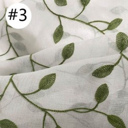Cortinas De Voile Transparente Branco, Cortinas Decorativas Com Bordado De Videira Para Janela De Quarto