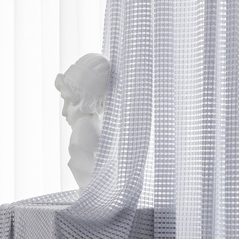 Cortinas Com Filtro De Luz, Tratamento De Janela Texturizado Com Trama Waffle Para Sala De Estar