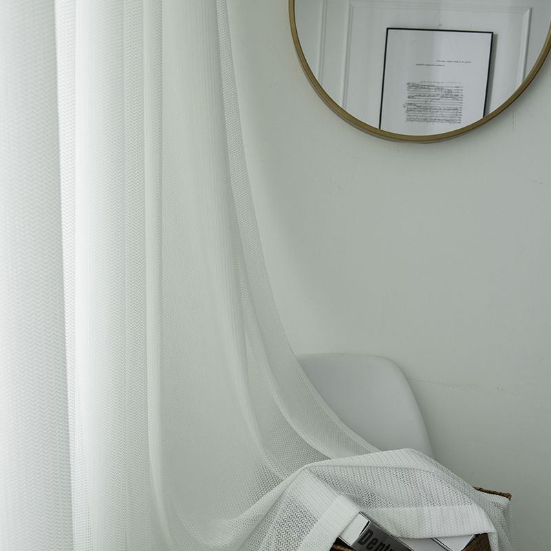 Cortina De Tule Branco De Luxo Feita Sob Medida Para Sala De Estar, Quarto, Janela, Jacquard Transparente