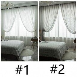 Cortina De Tule Branco De Luxo Feita Sob Medida Para Sala De Estar, Quarto, Janela, Jacquard Transparente