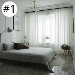 Cortina De Tule Branco De Luxo Feita Sob Medida Para Sala De Estar, Quarto, Janela, Jacquard Transparente