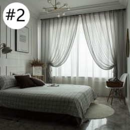 Cortina De Tule Branco De Luxo Feita Sob Medida Para Sala De Estar, Quarto, Janela, Jacquard Transparente