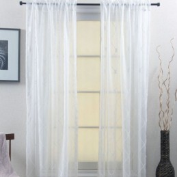 Cortinas Transparentes Com Padrão Geométrico Para Sala De Estar E Quarto