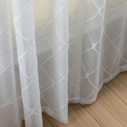 Cortinas Transparentes Com Padrão Geométrico Para Sala De Estar E Quarto