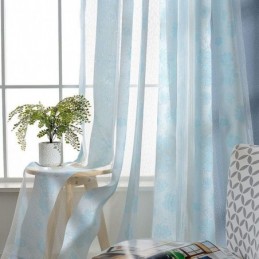 Cortina Simples Rural Transparente Feita Sob Medida, Tecido Jacquard Flor De Pêssego Para Quarto E Sala De Estar