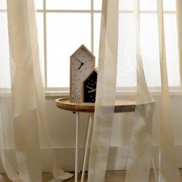 Cortina Simples Rural Transparente Feita Sob Medida, Tecido Jacquard Flor De Pêssego Para Quarto E Sala De Estar