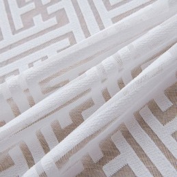 Cortinas Modernas De Tule Branco Para Quarto, Cortinas Transparentes Geométricas Feitas Sob Medida Para Janelas
