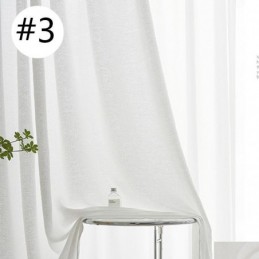 Cortinas De Tule De Linho E Algodão Para Sala De Estar, Café, Cor Sólida