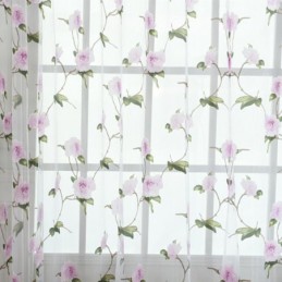 Cortinas Florais Transparentes Para Janelas, Cortinas De Tule, Decoração Para Casa, Divisória De Ambientes