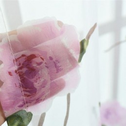 Cortinas Florais Transparentes Para Janelas, Cortinas De Tule, Decoração Para Casa, Divisória De Ambientes