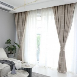 Cortinas Blackout Xadrez Com Isolamento Térmico Para Escurecimento De Ambientes