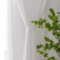 Cortinas Brancas Translúcidas Estilo Nórdico Cortinas Jacquard Para Sala De Estar E Quarto